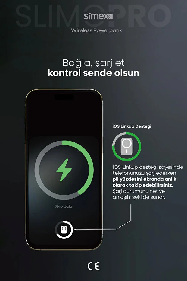 Simex Ultra Slim Magsafe Powerbank 5000 mAh - 20W PD Hızlı Şarj Taşınabilir Batarya